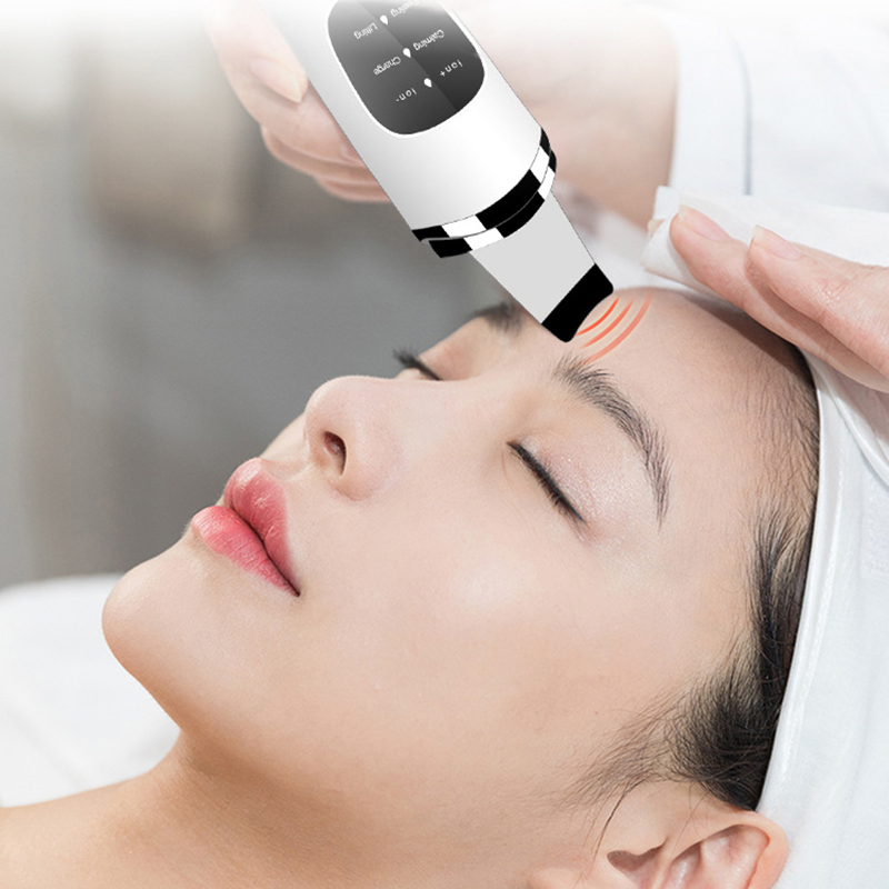

Rechargeable Ultrasonic Ion Face Skin Scrubber Facial Cleaner Cleansing Spatula Peeling Vibration Blackhead Removal Exfoliating