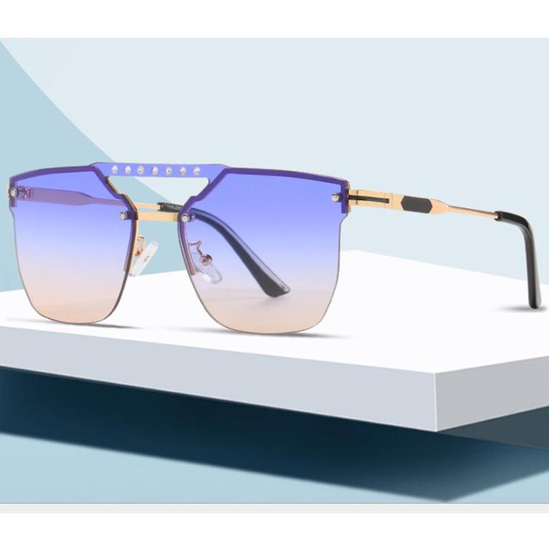 

Vintage Rimless Square Sunglasses Women Fashion Design Gradient Shades Glasses Fashion Metal Sun Glasses For Female