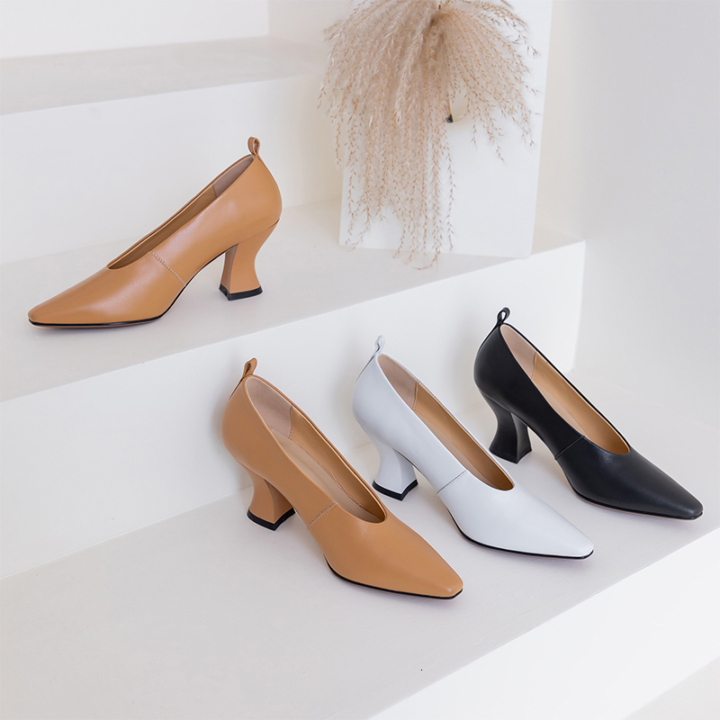 

2021 Women's Pumps 22-25 Cm Small Length Toe Foot Seven Inches Spring Heels and Fall Must Have Wild Shoes UTU6, White