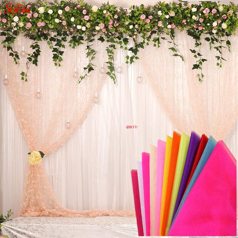

48cm*10m crystal clear tulle roll fabric activities party gifts birthday party decoration new year wedding decoration -6zSH015-1, Red