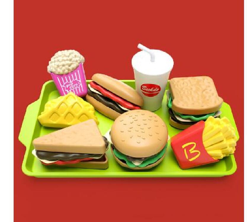 

Play Food Toys Set House Kitchen Sandwich Fries Burger Children's Simulations Homa House Simulators Toy Kids DIY Fast