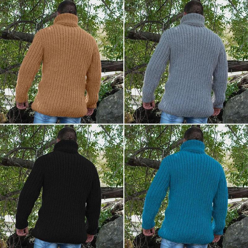 

Fall/winter Loose Men' Casual Turtleneck Sweater Fashion Solid Sweater Pullover Color Trend R1P41