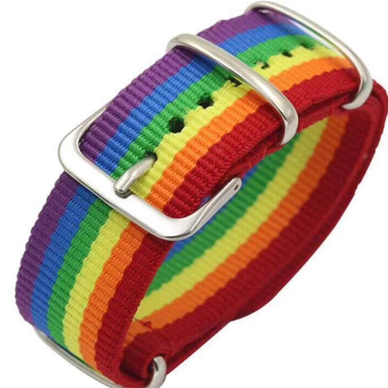 

Nylon Rainbow Lesbians Gays Bisexuals Transgender Bracelets for Women Girls Pride Woven Braided Men Couple Friendship Jewelry