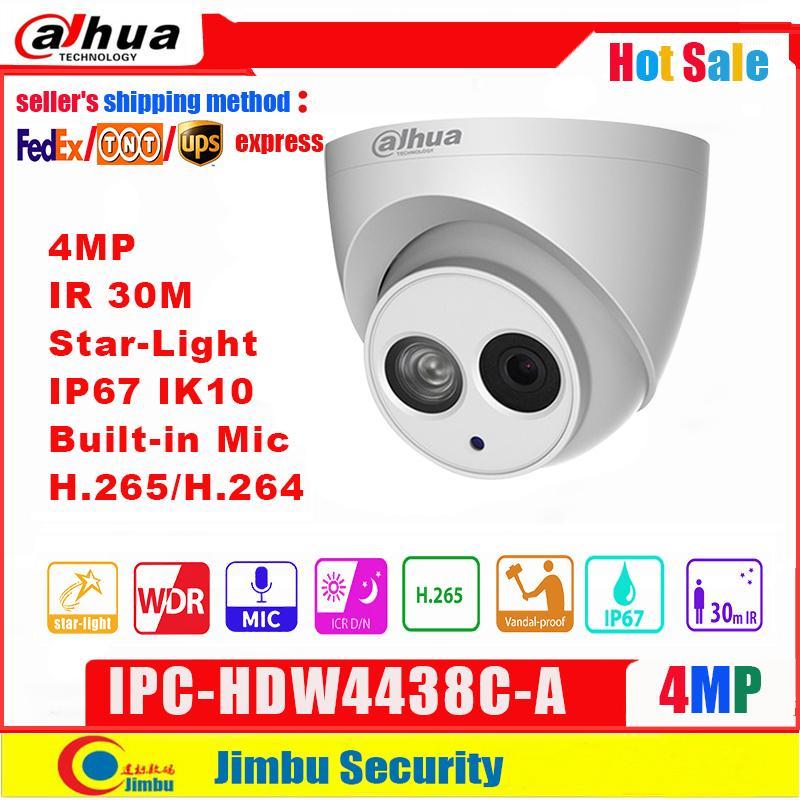 

Dahua 4MP IP Camera IPC-HDW4438C-A Star light IR30M H.265/H.264 Full HD Built-in-MIC CCTV Network Camera WDR Mulli-language IVS1