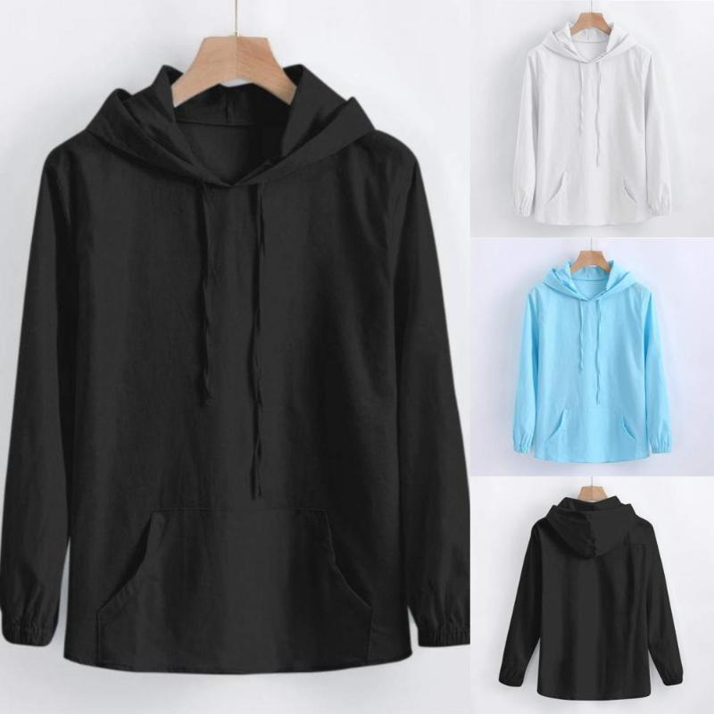 

Men's Casual Shirts Fashion Men Shirt Vintage Skin-friendly Comfortable Drawstring Hooded Pullover For Daily Wear Streetwear Clothing, White;black