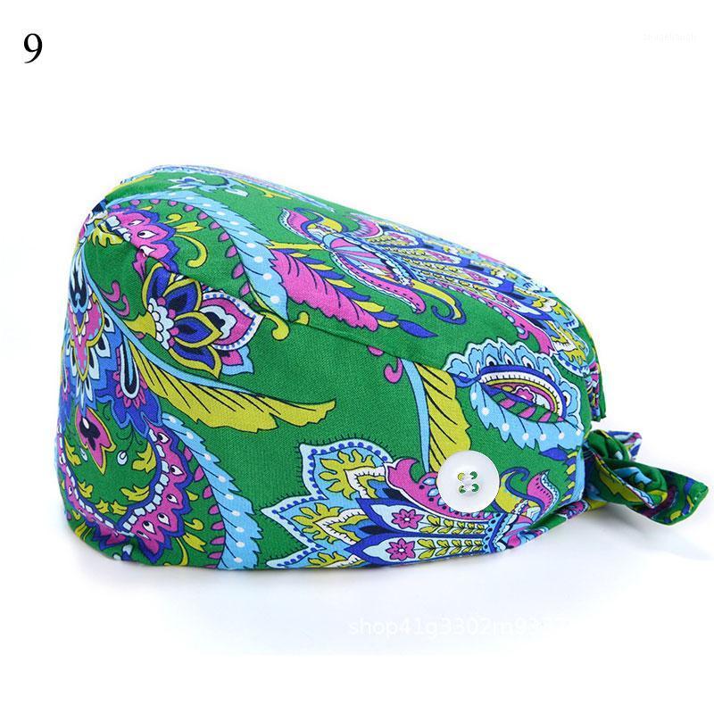 

Nursing Hat Scrub Cap Women Bandage Adjustable Cap Sweatband Bouffant Hat Men Gorros Quirofano Mujer Printing Working1