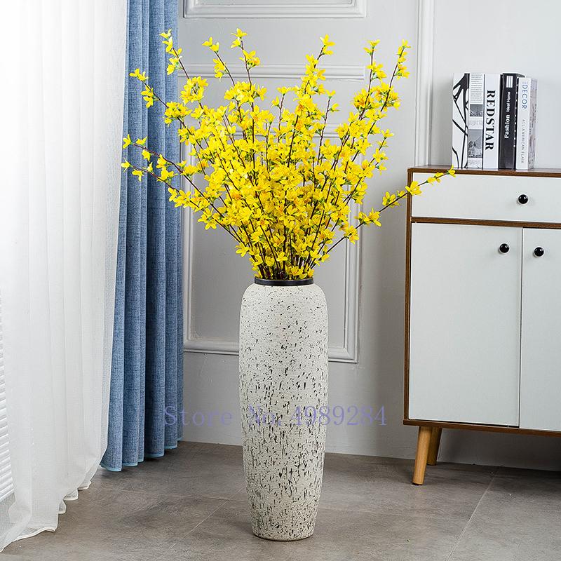 

Creative Ceramics Floor-standing Vase Large Black Spot Handmade Decoration Living Room Flower Arrangement Accessories