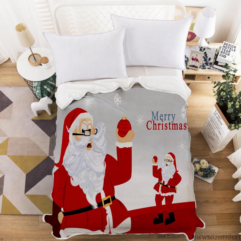 

Merry Christmas Santa Claus Print Blanket 3D Modern Blanket Fashionable Highend For Kids Children Bedroom Decor