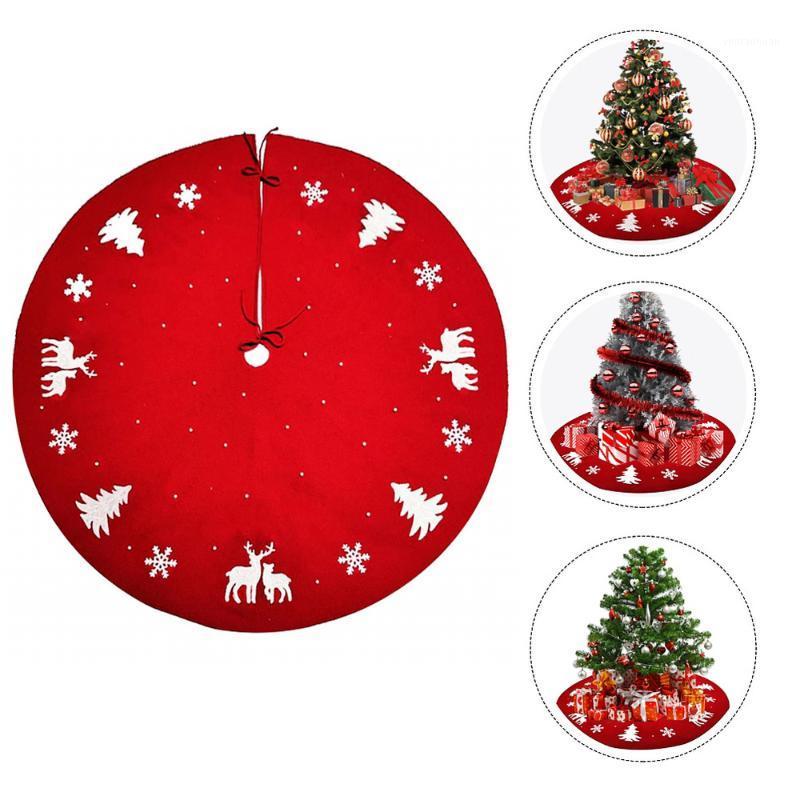 

Adorable Printing Christmas Tree Skirt Elk Snowflake Christmas Tree Bottom Cover1