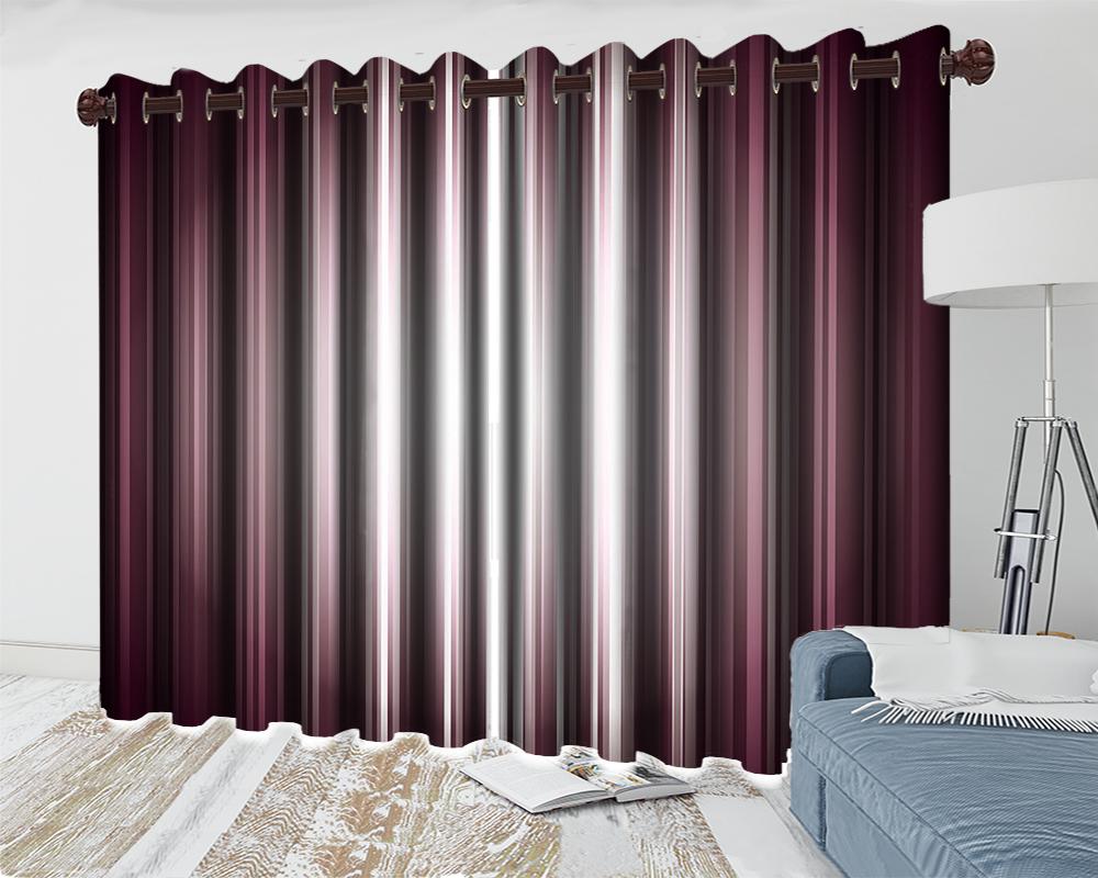 

3d Window Curtain Grommet Dreamy Pink White Striped Curtain Living Room Bedroom Beautifully Decorated 3d Blackout, As pic