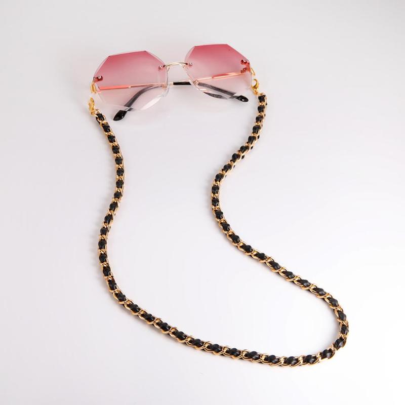 

Punk Glasses Chain for Women Men PU leather Gold Color Metal Face Mask Chain Fashion Sunglasses Lanyard Eyeglasses Accessories