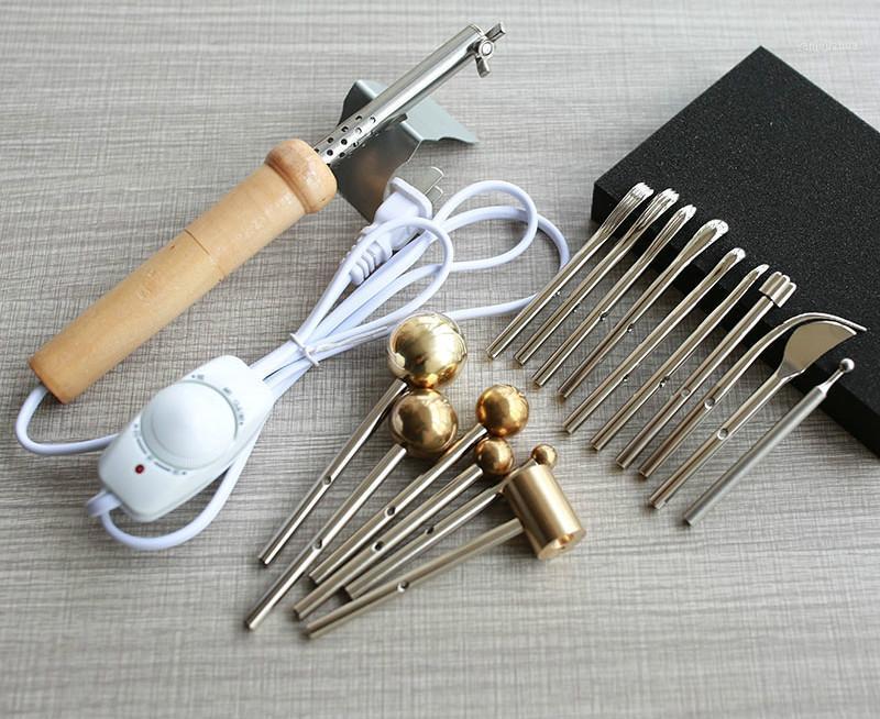 

220V double layer inner core perm set 17 end hot trowel parkin carving tools for making flowers with video courses1