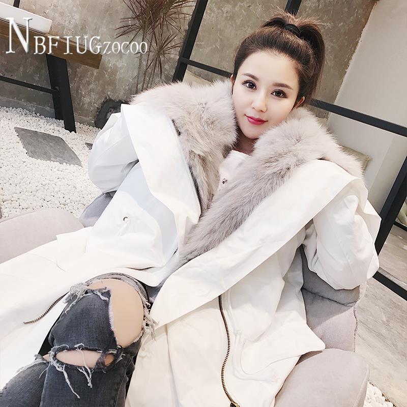 

Winter Faux Fur Lining Detachable Women Parkas Long Style Warm Female Overcoat