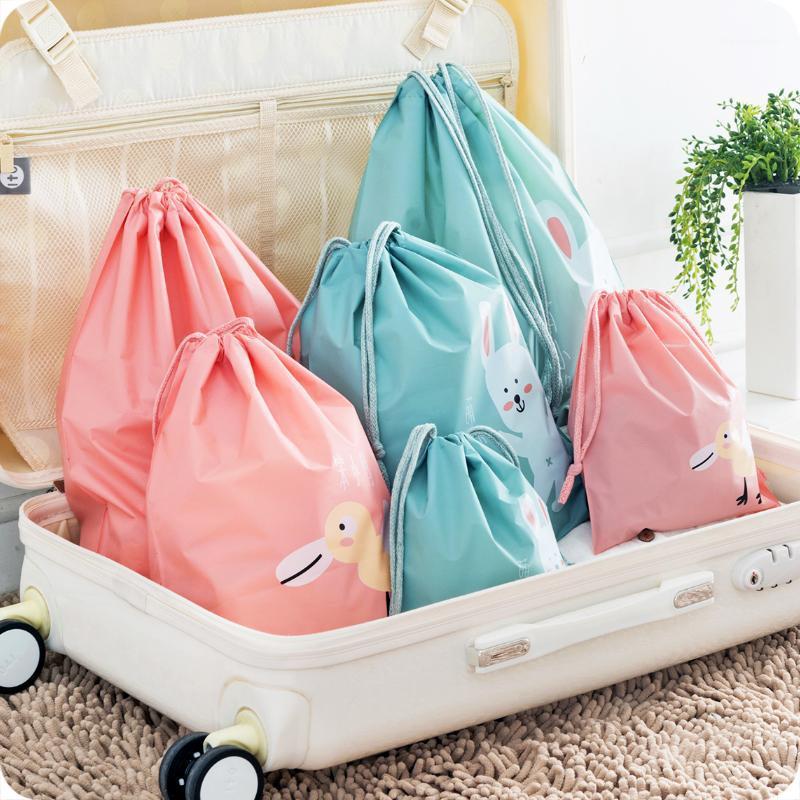 

Hot sale 1pc Cartoon Travel Waterproofing Bag Clothing Toys Drawstring Clothing Sorting Bags Storage Bag Organizer1