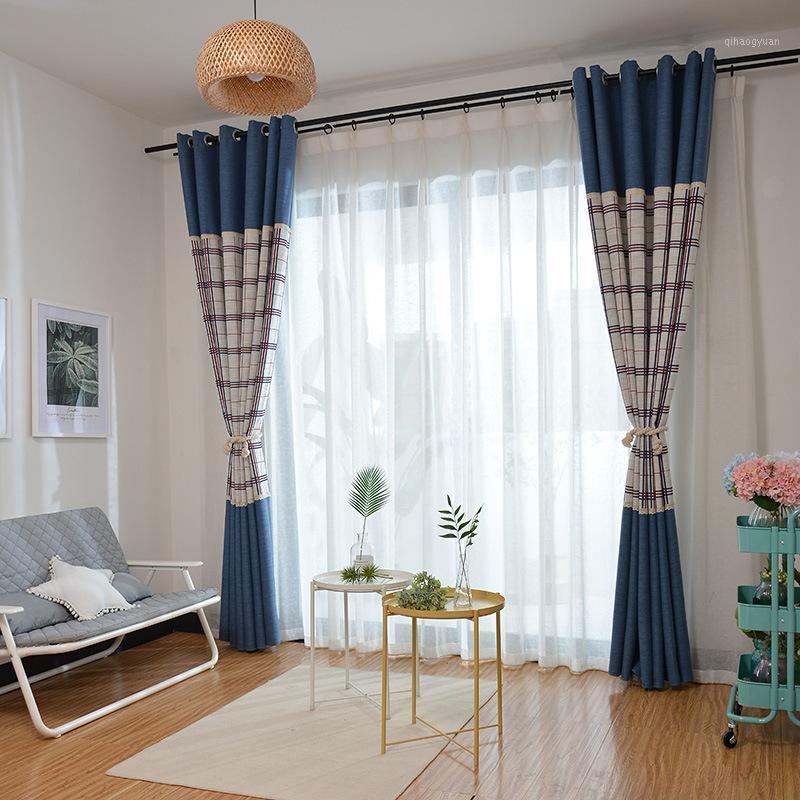 

Modern Thickened Flax Jacquard Yarn-dyed Shading Curtains for Living Dining Room Bedroom.1, Tulle