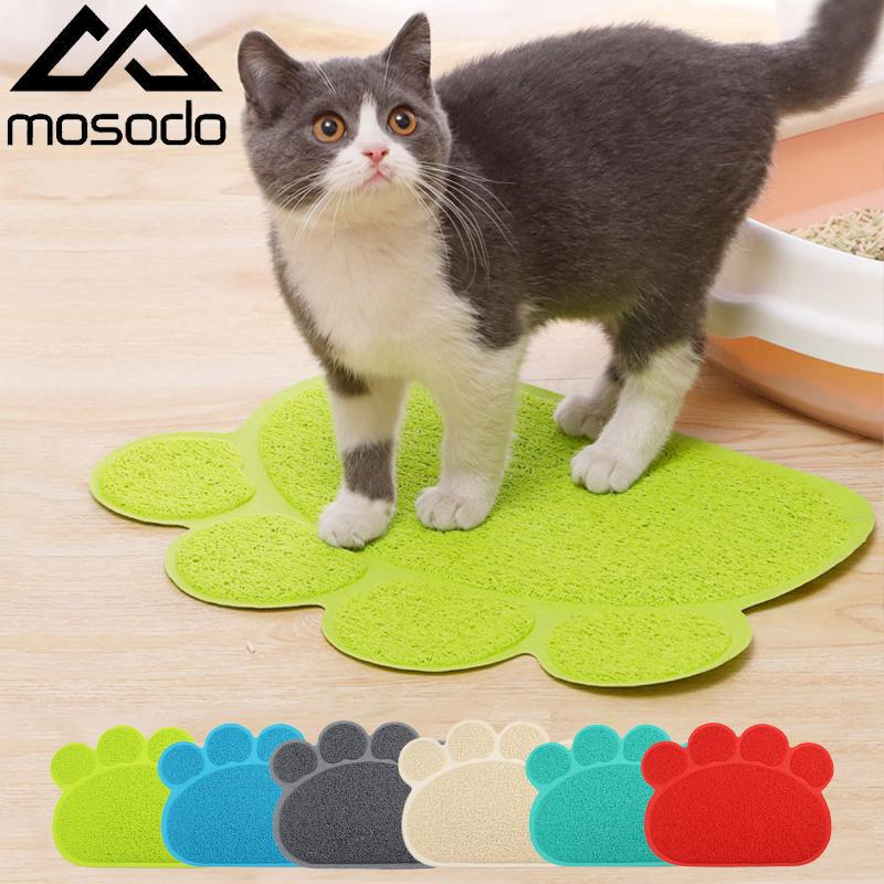

Mosodo pet feeding mat bone print double layer waterproof cat litter mat Multiple colors to choose pet cat toilet