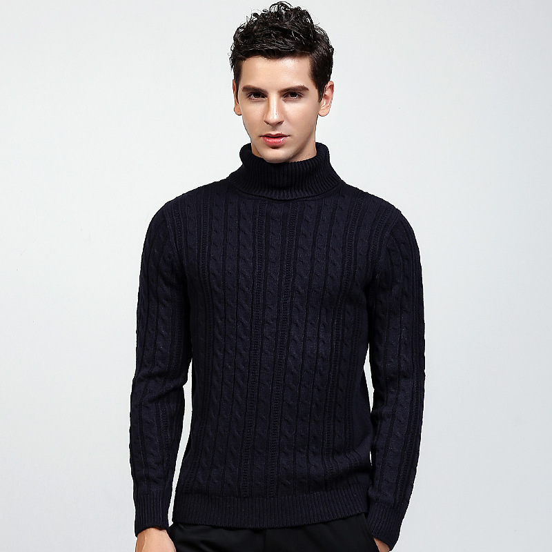 

New Arrival 2020 Regular Pullovers High Collar Cotton Casual Thick Wool of Men Sweater Hombre Eq2r, Burgundy