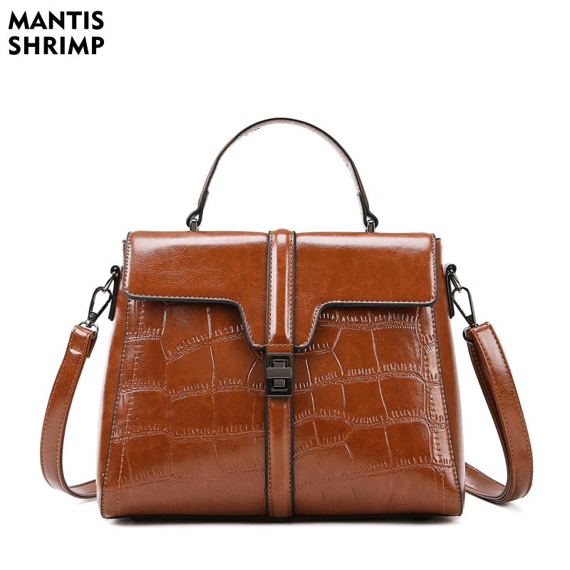 

Women Bag Vintage Female Pu Leather Shoulder Messenger Bags Retro Ladies Crossbody Bag New Fahsion Stone Pattern Handbags, Black
