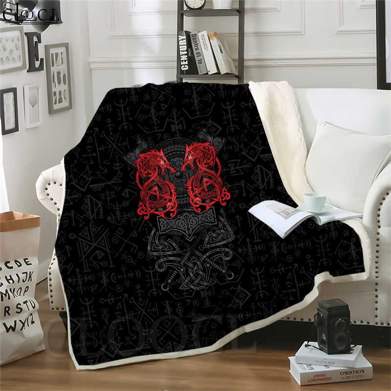

CLOOCL Blankets Pirate Viking Totem 3D Print Street Style Air Conditioning Travel Throw Blanket Teens Bedding Plush Quilt