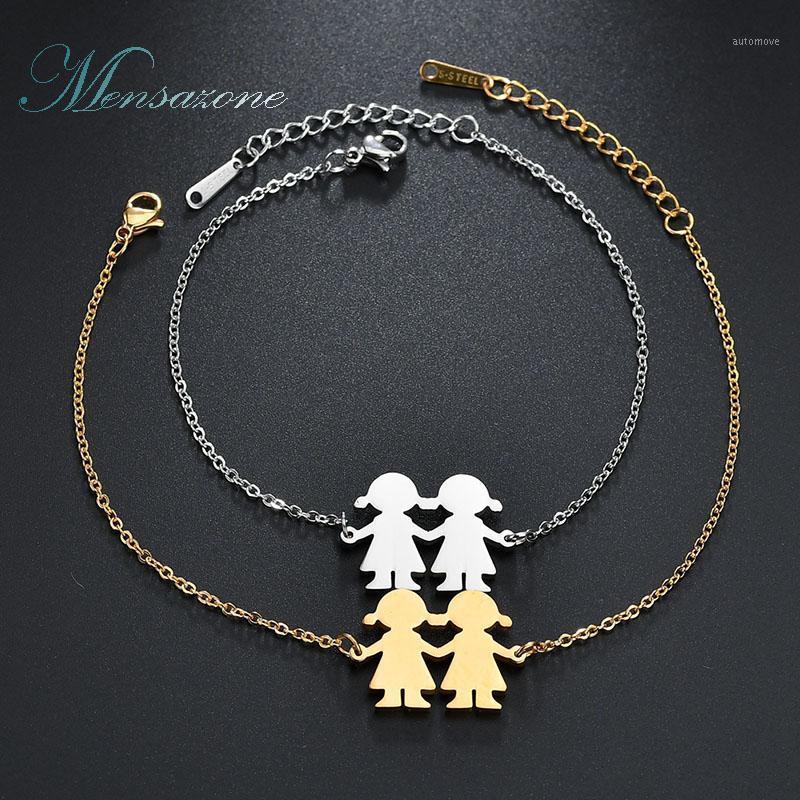 

MENSAZONE New Arrival Stainless Steel Girls Bracelet Lovely Kids Sisters Best Friend Bracelet For Children Drop Shipping1