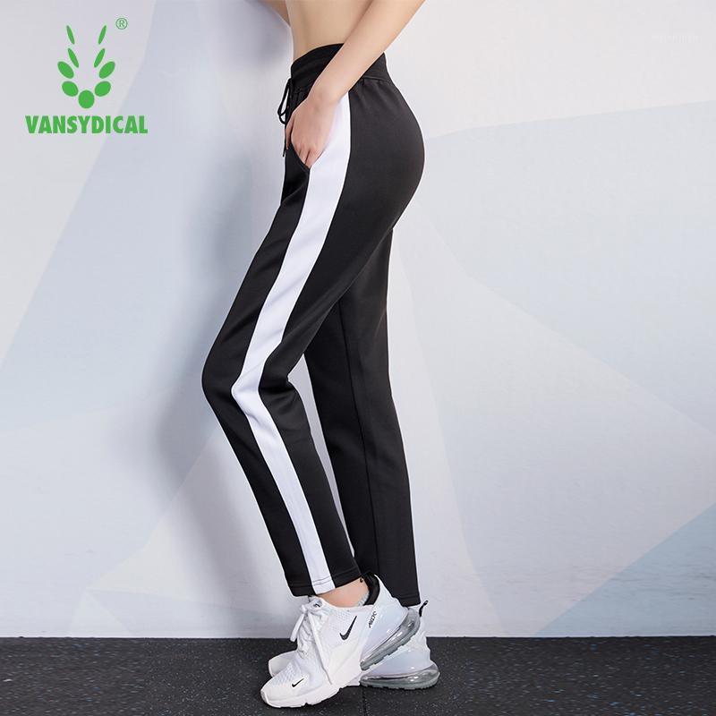 

VANSYDICAL jogging pants women striped yoga pants sport gym breathable female running training fitness workout trousers women1, Fq1825602