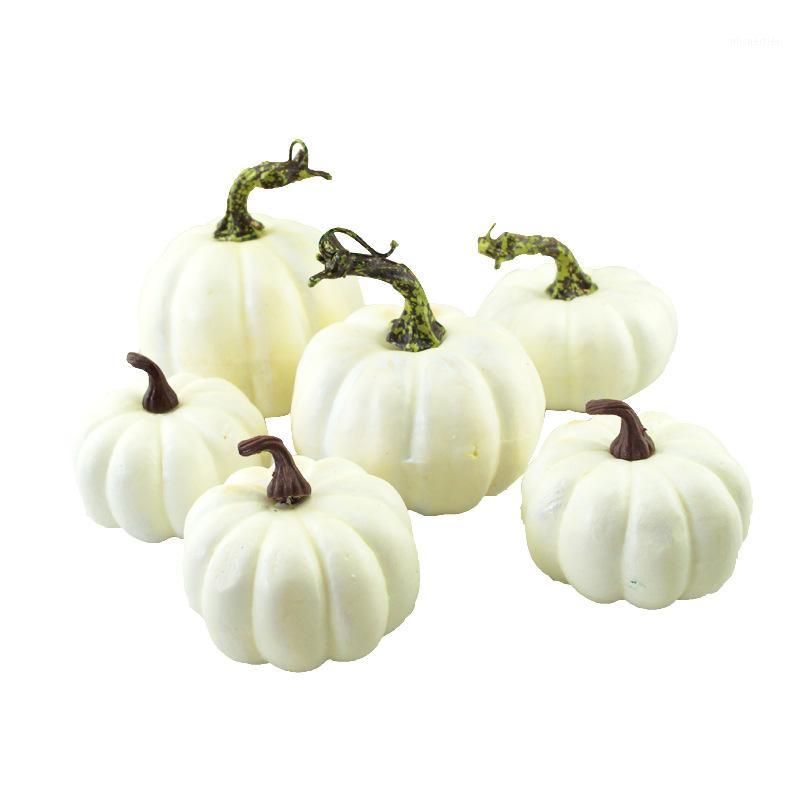 

6pcs Mini White Simulation Pumpkin Fashion Halloween Foam Craft Festival Supplies Decoration 8A11201