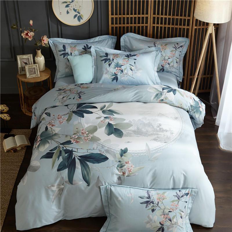 

45 100%Cotton King size Queen Bedding Set Duvet Cover Bed sheet Fitted sheet Bed set Pillowcases ropa de cama parure de lit1, Color 1