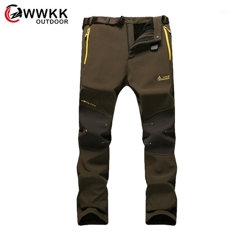 

WWKK Men&Women Outdoor Hiking Pants Windproof Sport Plus Velvet Thickening Waterproof Stretch Camping Keep Warm Fishing Tactical1, Dark gray(men)