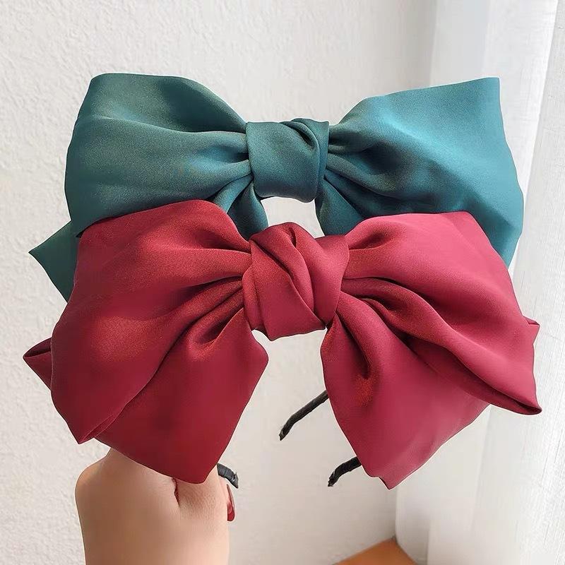 

2020 Vintage Big Bow Hair Clips Bezel Hair Band Women Headband Girls Hoop Accessories opaska do wlosow diademas haarband