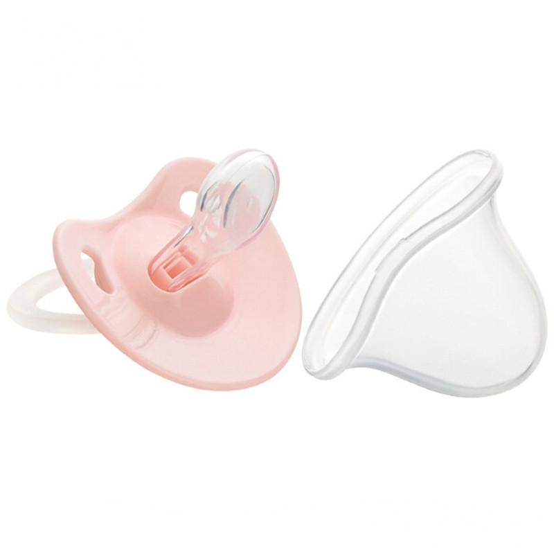 

Baby Silicone Pacifier Baby Nipples Flat Thumb Pattern Nipples Tool High Quality Convenient Safe Feeding 2 Colors
