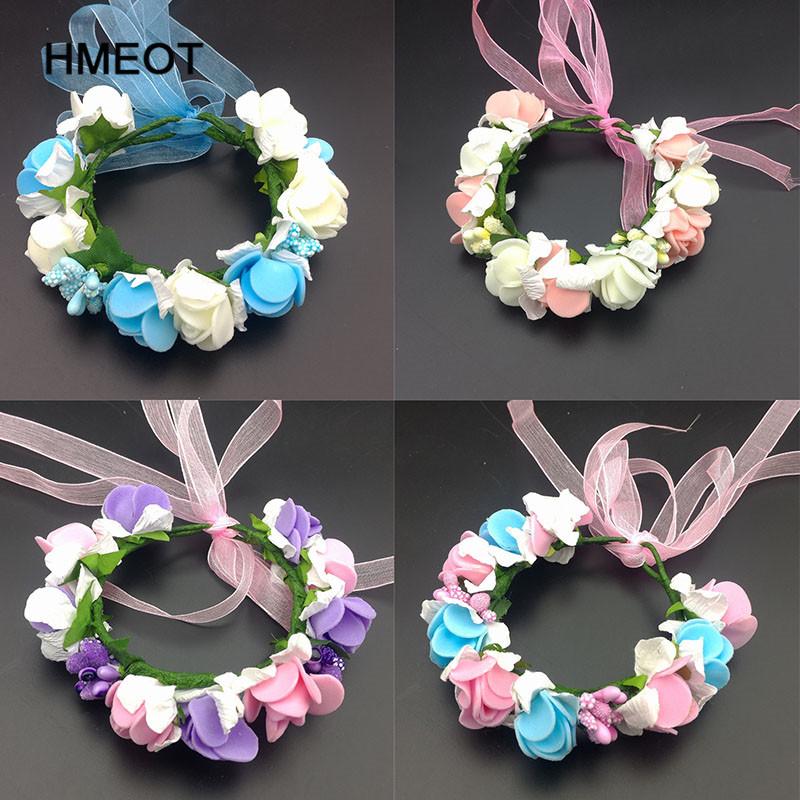 

Free Shipping Wrist Flower Bridesmaid Sisters Hand Flowers Artificial Bride Flowers for Wedding Dancing Party Decor Bridal Prom