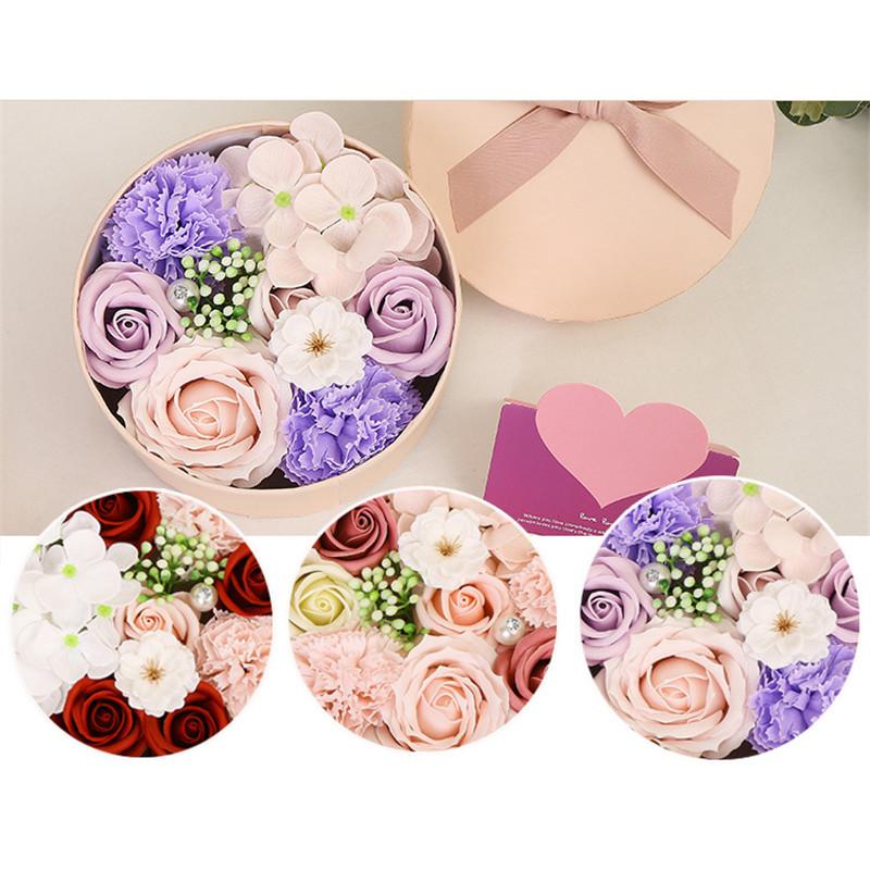 

1Pc Soap Rose with Round Box Beauty Wedding Propose Marriage Valentine's Day Gift Bouquet Home Decoration Art Florist Supplies