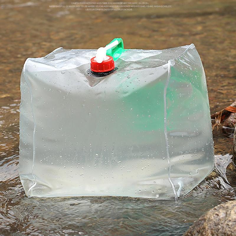 

20L Large Capacity Water Bag Sports Outdoor Camping Portable Folding Outdoor water bag storage, White