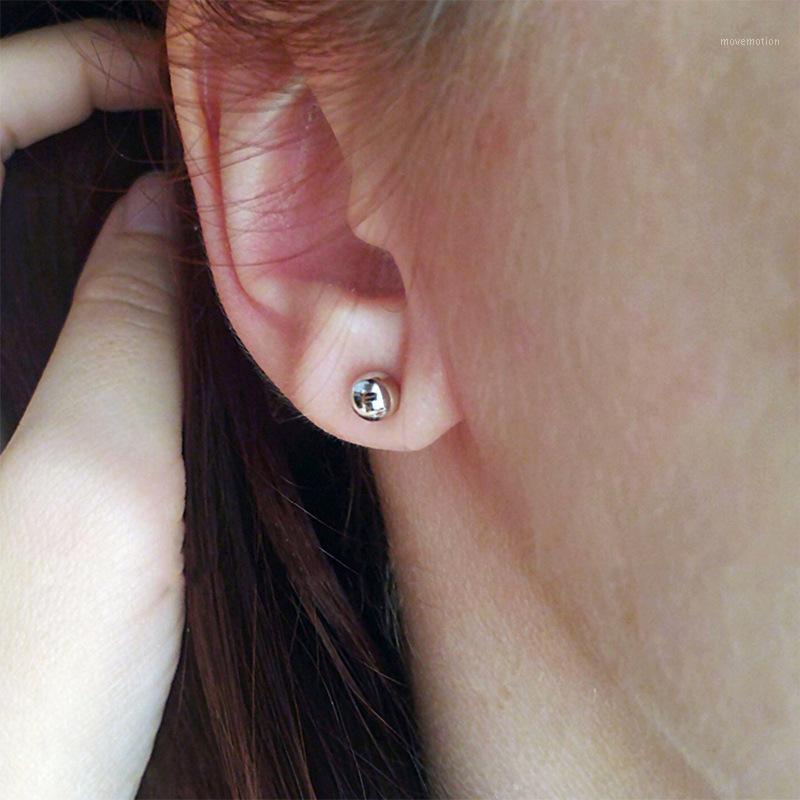 

Peas Earrings Temperament Simple Stainless Steel Round Earrings Unisex 316L1