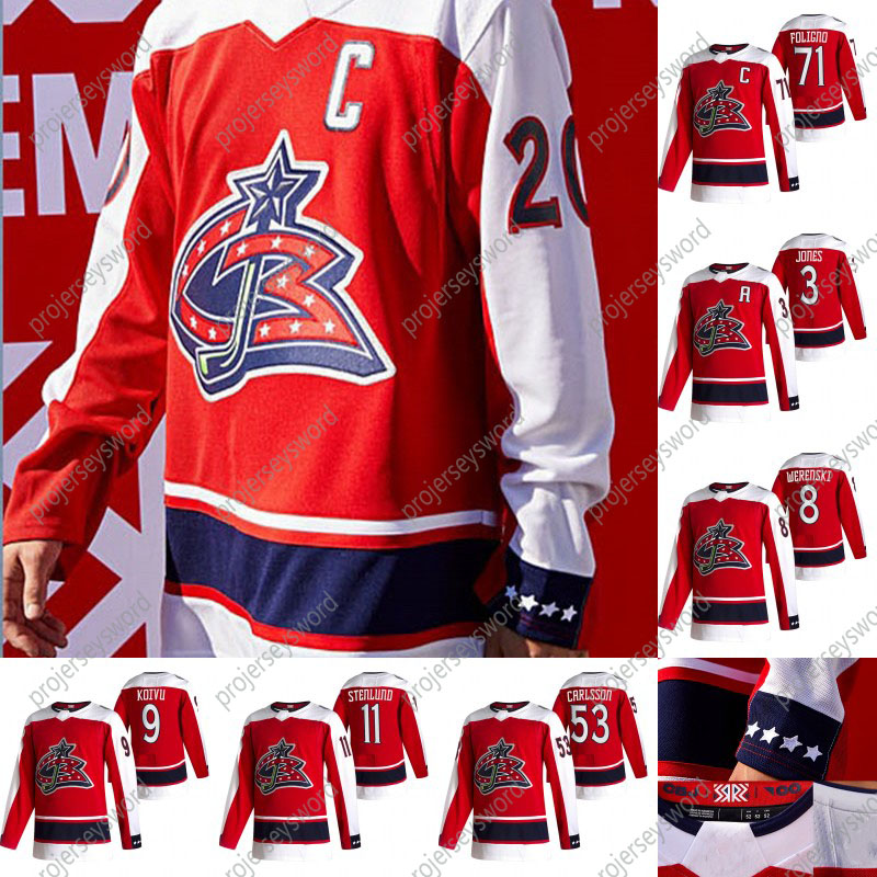 

Columbus Blue Jackets Patrik Laine 2021 Reverse Retro Hockey Jersey Seth Jones Zach Werenski Cam Atkinson Joonas Korpisalo Emil Bemstrom, Men 20/21 reverse s-xxxl