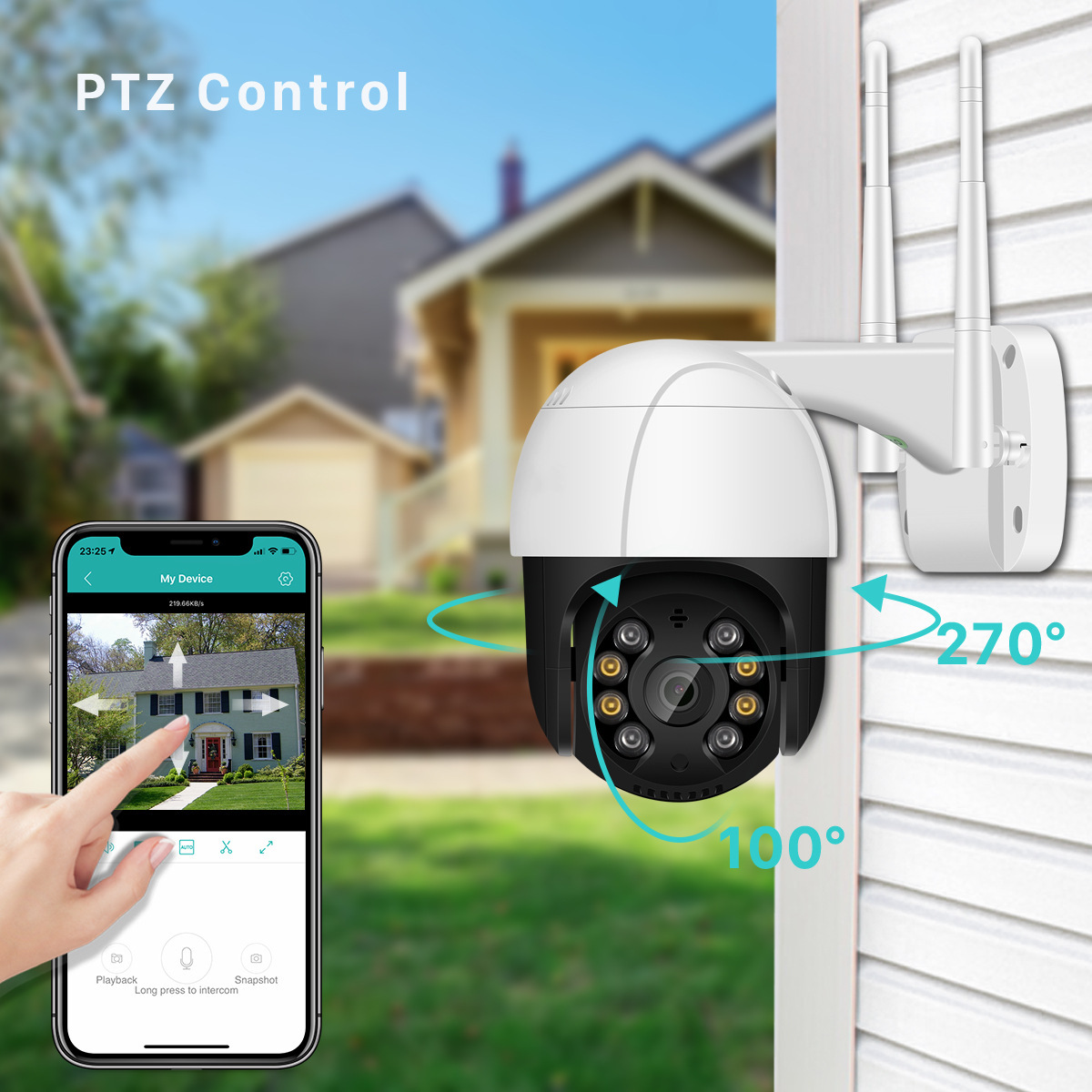 

Wifi IP Camera Outdoor 4X Digital Zoom AI Human Detect H.265 P2P Audio 2MP 3MP Security CCTV Camera Wireless 1080P PTZ Cameras