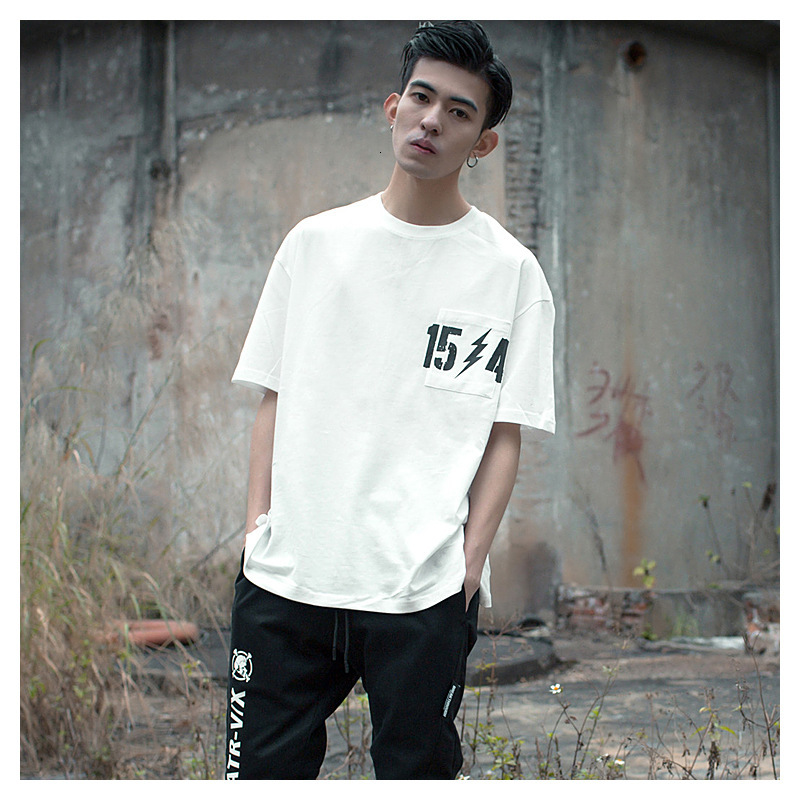 

2021 Summer New Short Sleeve Supersize Hip Hop Large Cotton Round Neck T-shirt Letter Printed for Men Ezvr, White