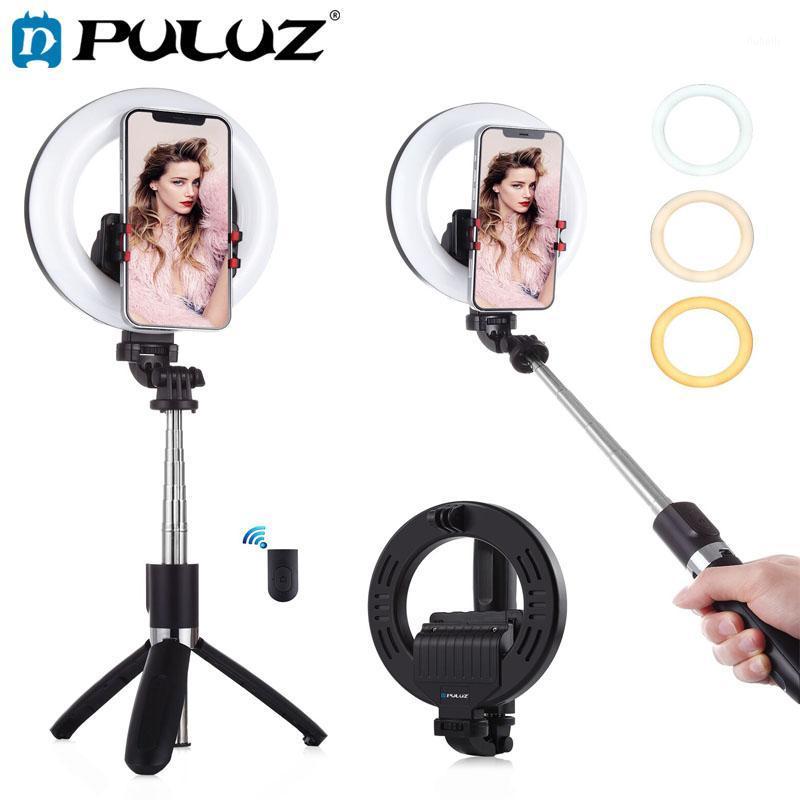 

PULUZ 5.0 inch 12.7cm LED Selfie Ring Light+Bluetooth Selfie Stick Tripod Mount Live Broadcast YouTube Vlogging Phone fill lamp1