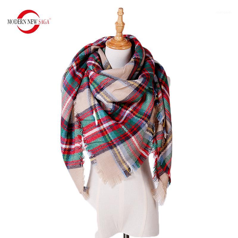 

2020 New Women Scarf Autumn Plaid Scarf Polyester Head Shawl Fashion Hair Winter Scarfs For Ladies Warm Scarves 140 x140cm1