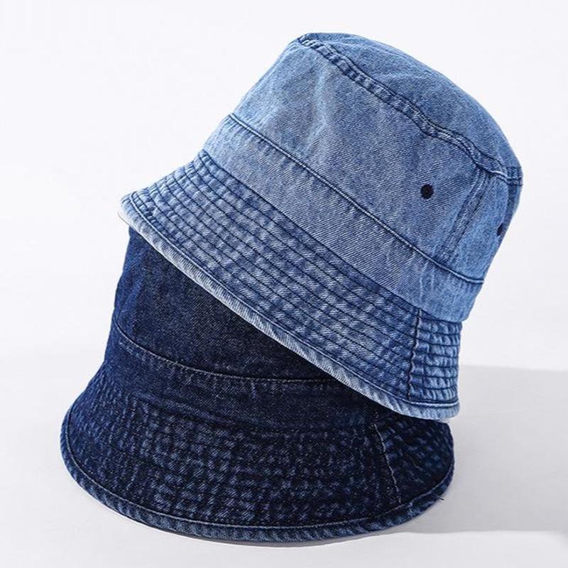 

Wide Brim Hats Spring Summer Vintage Cowboy Bucket Hat For Men And Women Korean Fashion Fisherman Foldable Panama Basin Cap, Dark blue