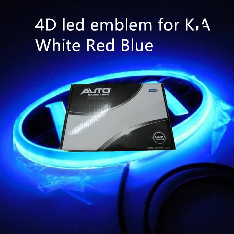 

130*65mm 4d Led Emblem Car Styling Lights Rear Emblem White Red Blue LED Logo
