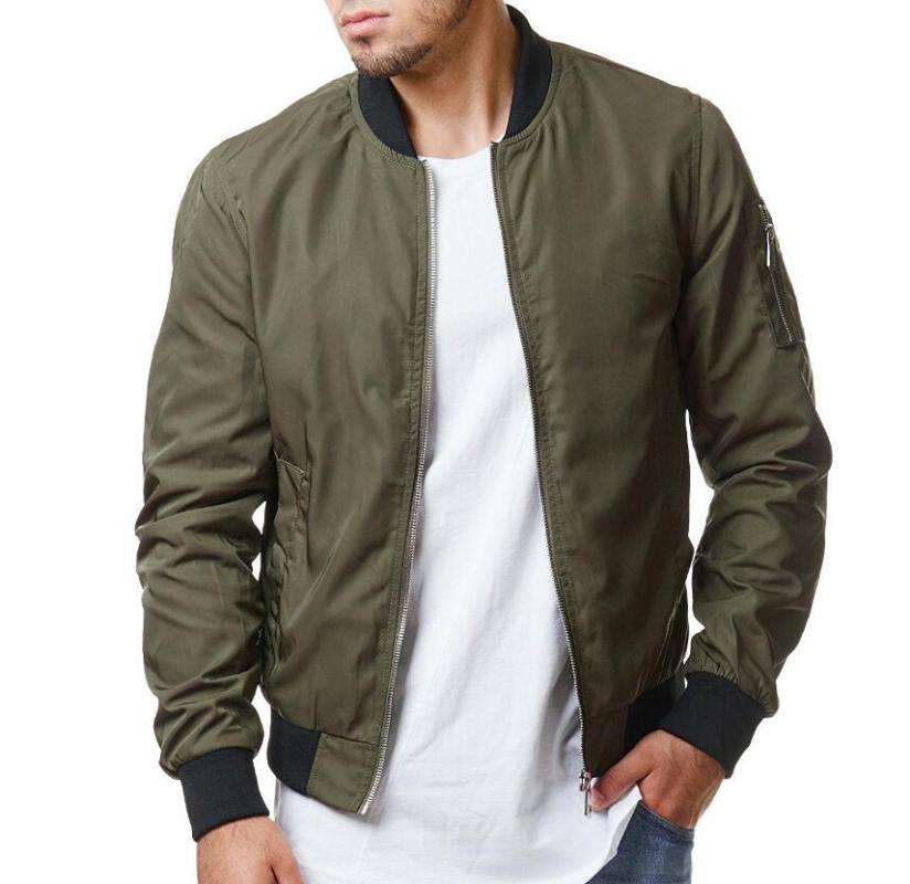 

2021 Men Jacket Spring Autumn Fashion Slim Fit Coats Male Casual Baseball Bomber Jacket Mens Overcoat, Black