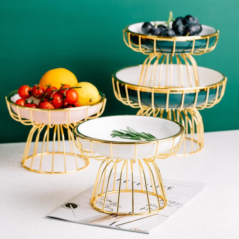 

Light luxury Phnom Penh fruit plate sugar fruit plate European style multi-layer platter