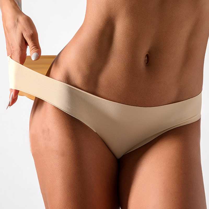 

BZEL Best Sale Seamless Underwear Women Solid Panties Soft Comfort Low Waist Briefs Skin-Friendly Breathable Lingerie Sexy Panty, Black