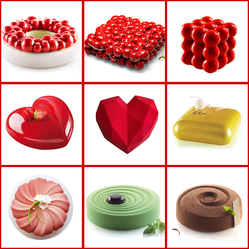 

Cake Decorating Mold 3D Silicone Molds Baking Tools For Heart Round Cakes Chocolate Brownie Mousse Make Dessert Pan