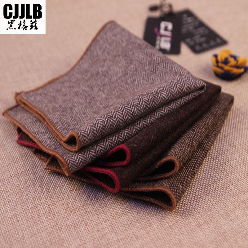 

Bow Ties 2021 Hankerchiefs 24*24cm High Quality 100% Wool Pocket Square Skinny Handkerchief Narrow Solid Color Slim Clothing Accessories