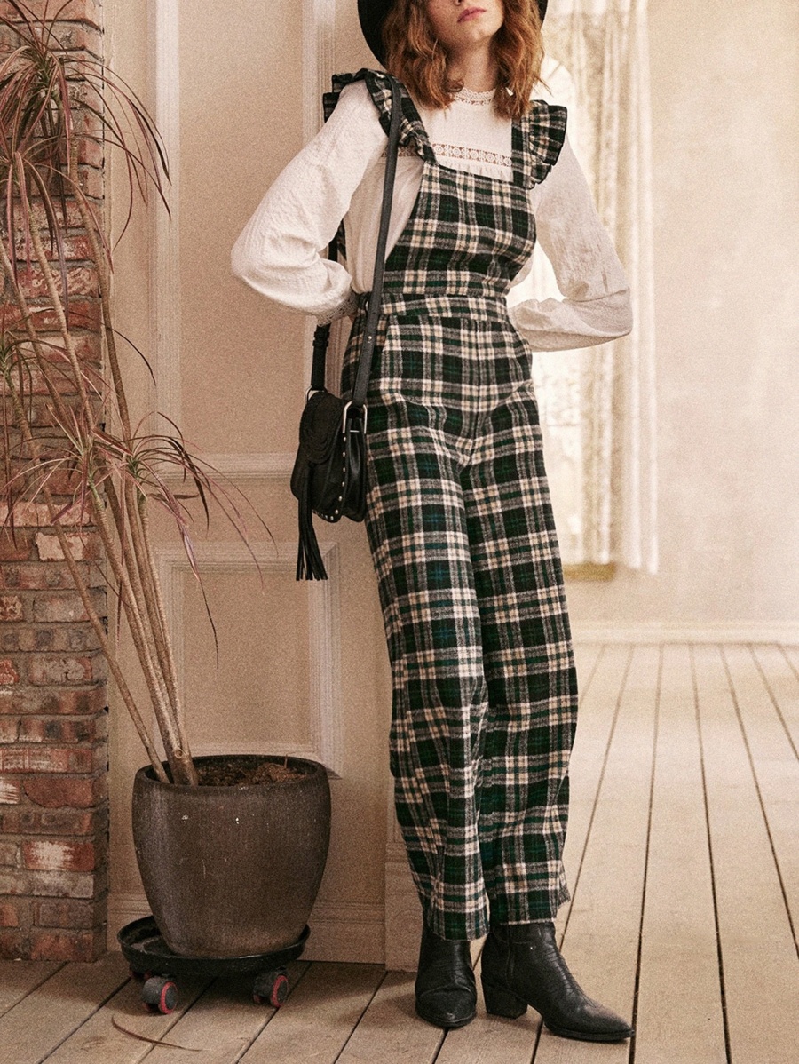 

Tartan Ruffle Trim Overall Jumpsuit Without Top w1hK#, Multicolor