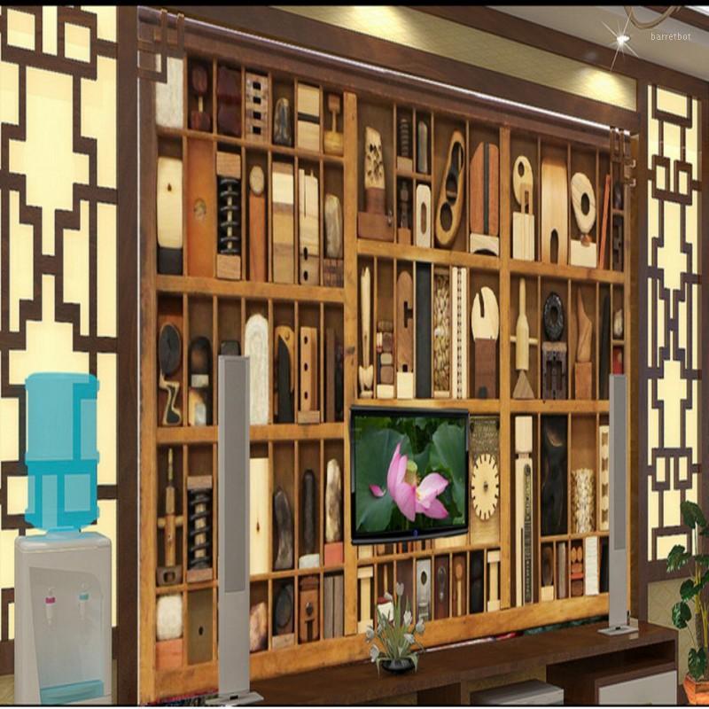 

Drop Shipping Photo Wallpaper European American Style Red Wine Bottle Bookshelf Wood Carving TV Backdrop Studio Mural Wallpaper1, White