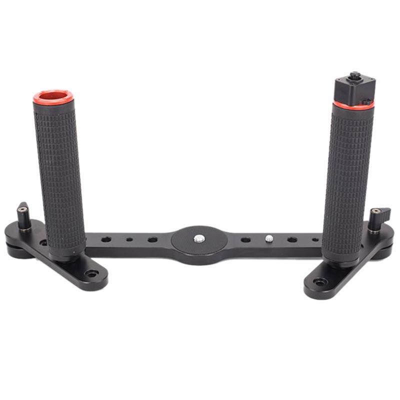 

Three Axis Stabilizer Double Handle SLR Gyroscope PTZ Two Hand Holding Bracket Compatible with 3/8 Screw Teeth