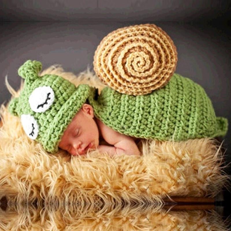

Baby Hat Baby Newborn Photography Props Cute Snail Hand Crochet Knit Props with Cape Hats for Newborn Photography Accessories, As pic